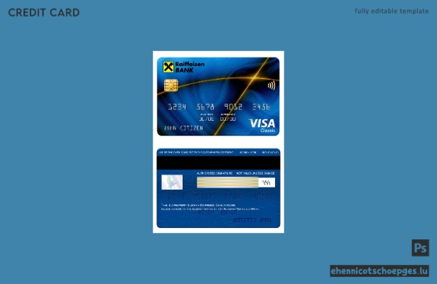 Beispielvorschau der Raiffeisen Bank Visa Classic Karte aus der Slowakei